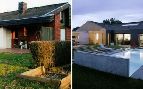 Vorher-nachher: Ein 70er Jahre Haus wird zum modernen Traum mit Pool und Garten.