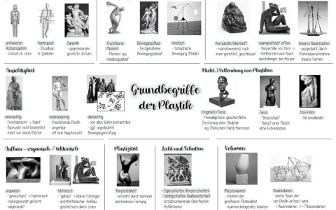 Vielfalt der Plastik: von archaisch bis kinetisch, mit Fokus auf Körper-Raum-Verhältnis und nicht-vollendete Werke. Plastik in der Kunst zeigt verschiedene Formen und Konzepte.