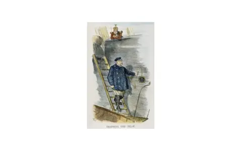 Karikatur "Dropping the Pilot" zeigt Bismarck, der den Lotsen (symbolisiert durch den jungen Kaiser) entlässt. Analyse der politischen Symbolik.