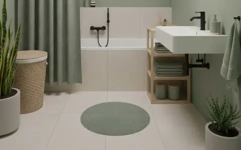 Sanfte Grüntöne und helle Fliesen schaffen eine ruhige Atmosphäre. Tolle badezimmer farbe ideen für ein entspannendes Ambiente.